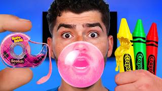 DIY Hubba Bubba vs School Supplies Challenge!