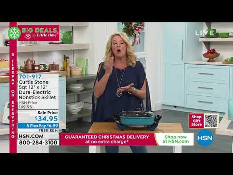 Curtis Stone 5Quart 12" x 12" DuraElectric Nonstick Skil...