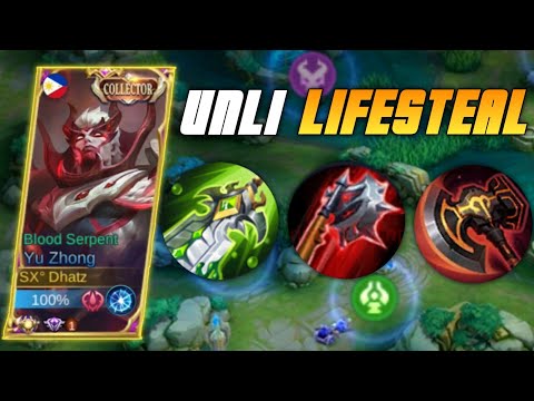 YU ZHONG USERS, TRY THIS SPELL VAMP FOR UNLI LIFESTEAL | YU ZHONG EMBLEM SET 2022 - MLBB
