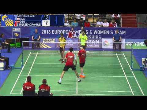 Badminton - Easton / Huang vs Espersen / Grønbjerg - (MD, SF) European U15 C'ships 2016