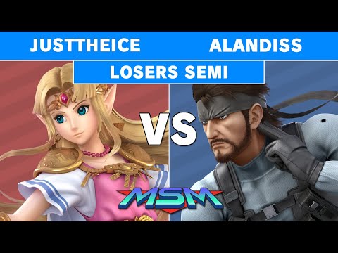 MSM Online 5 - JustTheIce (Zelda) Vs Alandiss (Snake) Losers Semi - Smash Ultimate