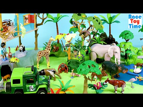 Playmobil Rainforest Night Light Building Set and Jungle Animal Figures