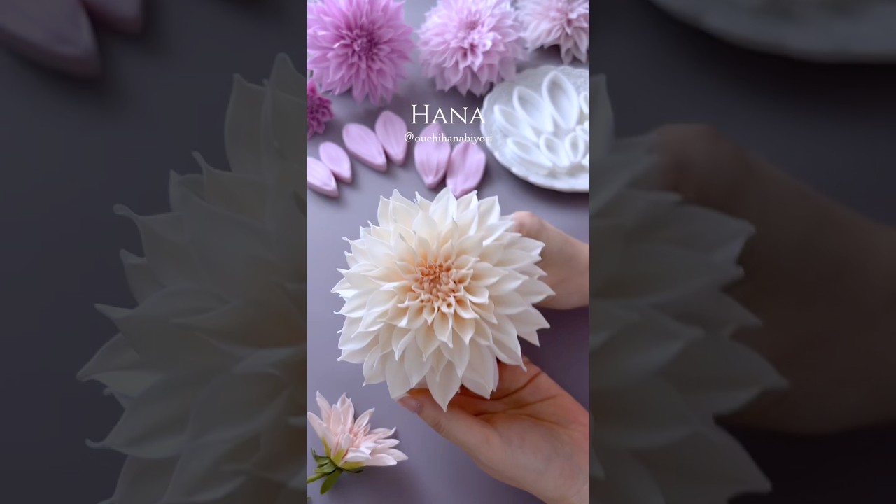Clay Dahlia 粘土で作るダリアの花　#clayflowerart #クレイフラワー