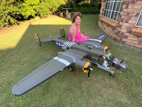 Seagull Models B-25 "Yellow Rose" maiden flight !!