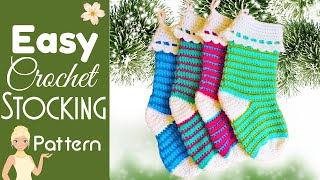 Easy Top Down Crochet Christmas Stocking