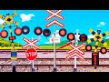 Railroad Crossing Giving Directions By White Board Dzelzceļa Pārbrauktuve