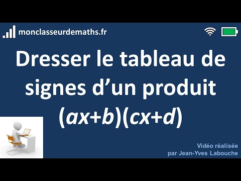 Tableau de signes d'un produit