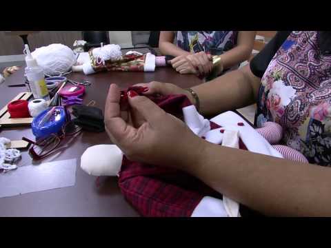 Mulher.com 26/09/2014 - Papai Noel Decorativo Maçaneta por Roberta Ávila - Parte 2