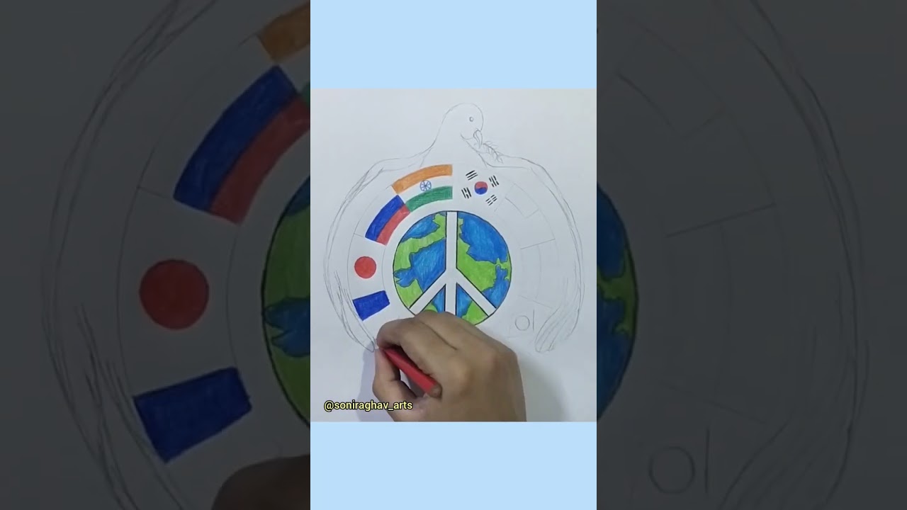 World peace day drawing | International day of peace drawing #peaceday #peace #shorts #ytshorts