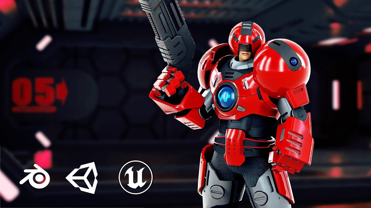 Cyber Cop C-100 Auto-Rig Pro Rigged For Mixamo Unreal Engine Unity 3D Model