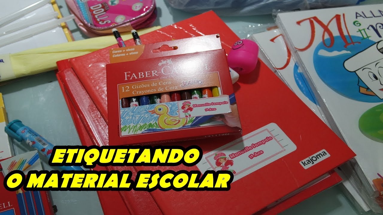 ETIQUETANDO TODO O MATERIAL ESCOLAR - COMO EU FAÇO AS ETIQUETAS ESCOLARES