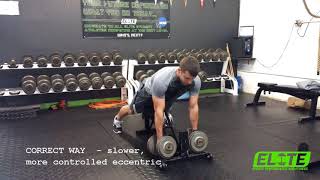 Correct and Incorrect Low Incline DB Row