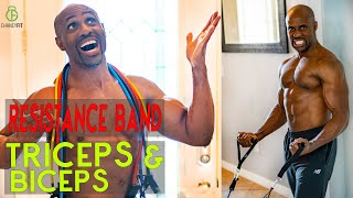TRICEPS & BICEPS RESISTENCE BAND WORKOUT AT HOME | FITBEAST