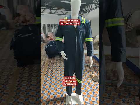 Orange cotton boiler suit, for safety, size: m