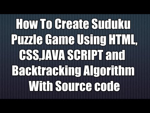How To Create A Sudoku Puzzle Game Using Htmlcssjava Script With Source Code