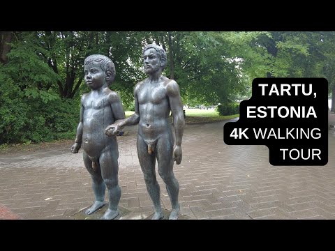Série de passeios pela cidade - Tartu, Estônia (passeio a pé em 4K)