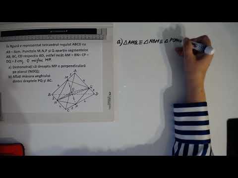 mm5m.54  Dreapta perpendiculara pe plan -  Problema 2 cu tetraedru regulat