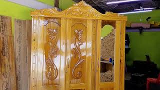 Wooden 3 door wardrobe design simple | Simple wooden almirah design