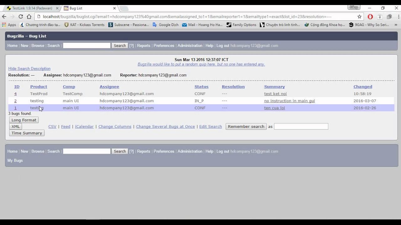 Excuse bug to Bugzilla - TestLink