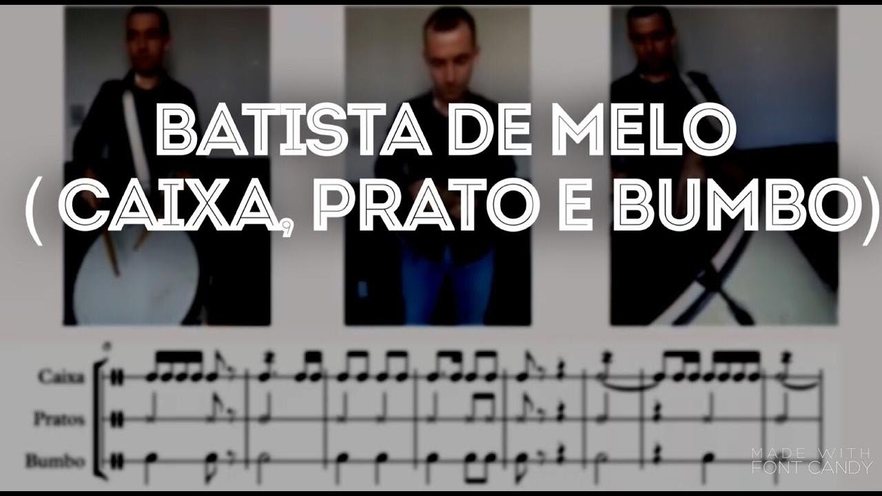 Watch Now Dobrado Batista de Melo- Percussão ( Caixa,prato e bumbo ) com partitura. Dobrado Batista de Melo- Percussão ( Caixa,prato e bumbo ) com partitura.