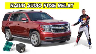 CHEVROLET TAHOE SUBURBAN RADIO AUDIO FUSE RELAY LOCATION REPLACEMENT 2015 2016 2017 2018 2019 2020