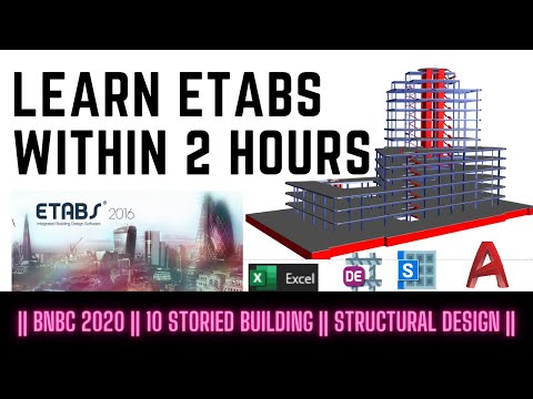 Learn ETABS within 2 Hours || 10 Storied Building Complete Structural Design as per BNBC 2020 ||