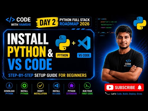Install Python Vs Code On Windows Python Full Stack Roadmap 2026 Day 2