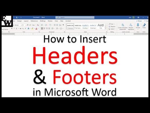 How to Insert Headers and Footers in Microsoft Word Video