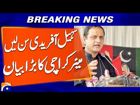 Karachi Mayor  Important Message to Sohail Afridi | Breaking News | Geo News