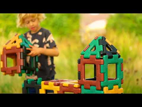 Slide 7 - Giant Polydron Super Value Set, Natural, 160 pieces (video)