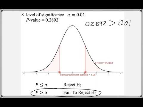 Math 209 : 9.2 #8, #9 (Statistics Tutorial : Hypothesis Testing Using P-Values)