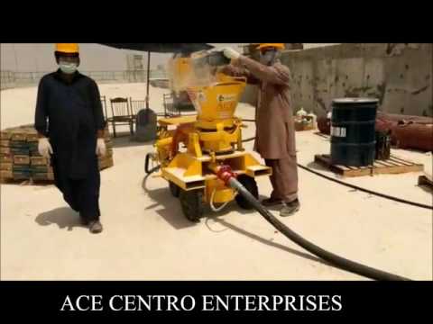 AA020 Gunite Machine Application Of Acid Proof Concrete Sauereisen 54LW