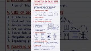 Geometry in Daily Life | Homework Help | Mathematics Project
