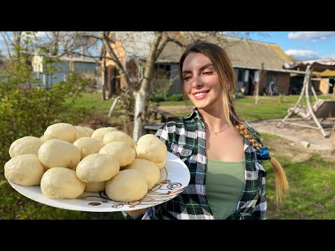 Cooking Traditional Poltavska Halushka | Village Life ASMR