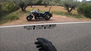 4K RUTA día nublado | Yamaha Drag Star 650 | Sonido puro del motor | Leovince Silvertail K02 Racing