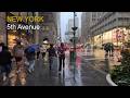 New York 5th Avenue Rain Walk 4K Midtown Manhattan On A Summer Evening NYC 4К 60fps