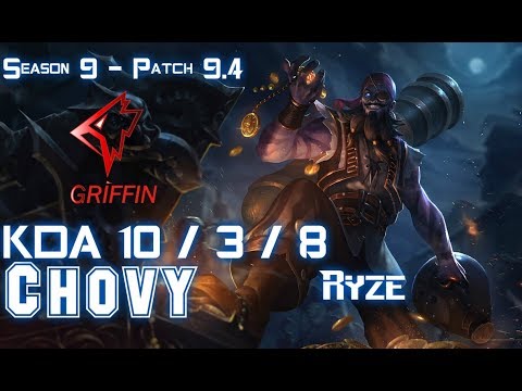 GRF Chovy RYZE vs AZIR Mid - Patch 9.4 KR Ranked