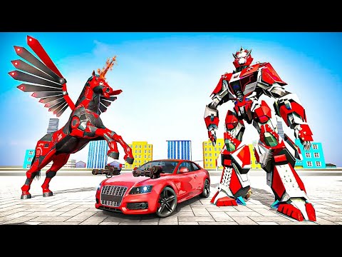 Real Flying Bot Transforming:Robot Shooting Game - Android iOS Gameplay