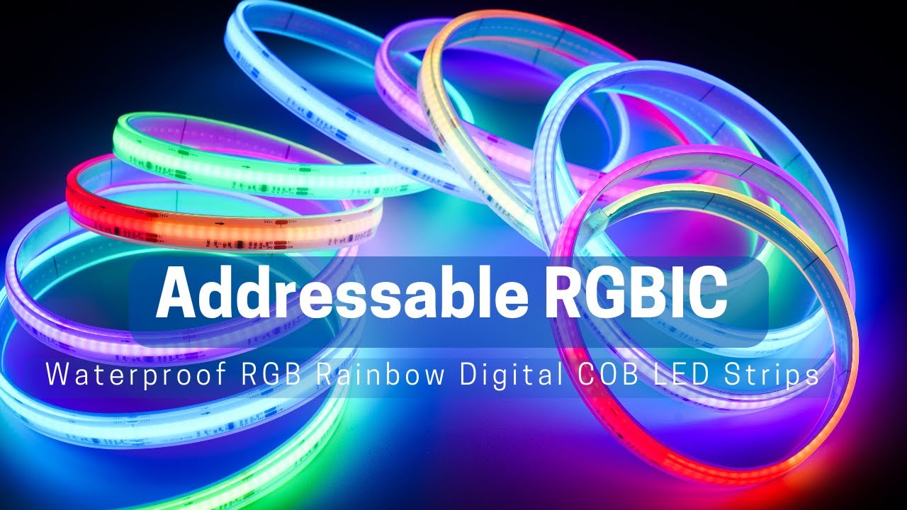 Addressable cob led strip RGBIC WS2811 rainbow colors