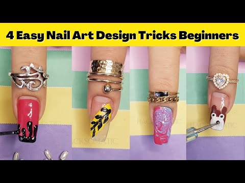 4 Easy Nail Art Design Tricks For Beginners || New Nail Art Designs Compilation