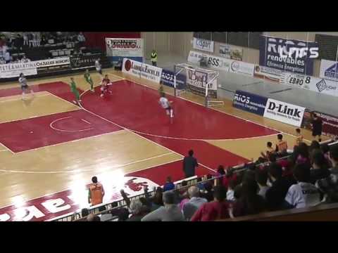 Gol Adrián Ortego (2-2) en el Ríos Renovables Zaragoza - Magna Gurpea. J21, 1Div