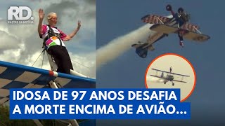 Idosa de 97 anos desafia a morte em cima de avião e impressiona o mundo | Rastro da Notícia