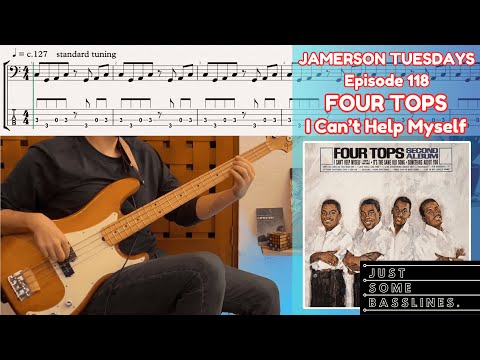 James Jamerson // Four Tops - I Can't Help Myself (Sugar Pie, Honey Bunch) // BASS COVER + TABS