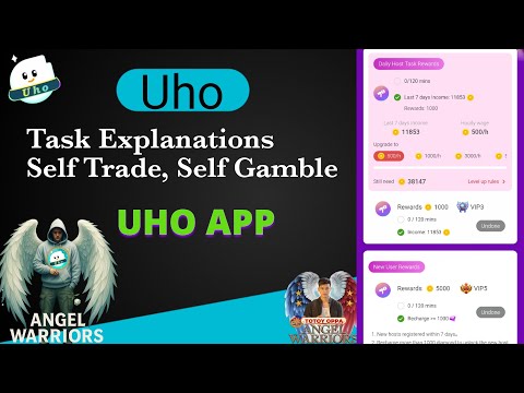 Uho App || Tasks Explanation, Self trade and Self gamble app || Earning app