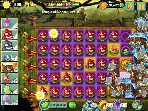 Plants vs Zombies 2 : Lost City Temple of Bloom Epic Hack - Level 87 The Strawburst Farm