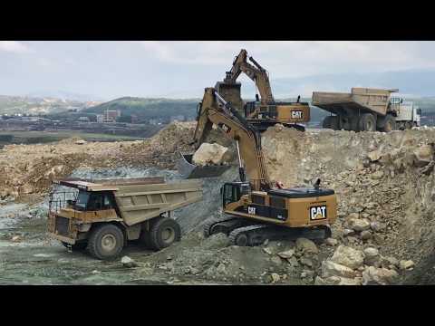 Two Caterpillar 385C Excavators Loading Caterpillar Dumpers - Sotiriadis/Labrianidis Mining