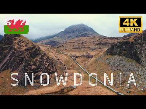 SNOWDONIA 4K - National Park in Northwestern Wales - Relaxing Drone Footage