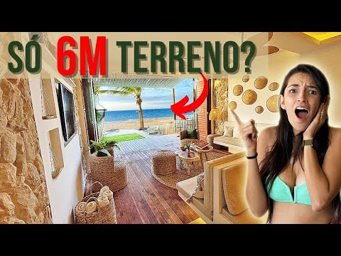 TOUR OF THE DREAM TROPICAL BEACH HOUSE, OCEANFRONT, NARROW LOT (6M)