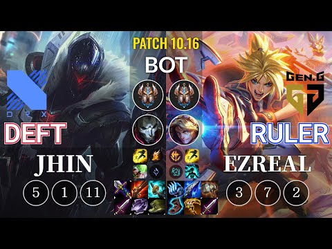 DRX Deft Jhin vs GEN Ruler Ezreal Bot - KR Patch 10.16