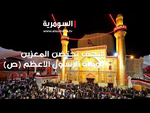 شاهد بالفيديو.. النجف تشهد توافد للزائرين في ذكرى وفاة الرسول الاكرم محمد (ص)